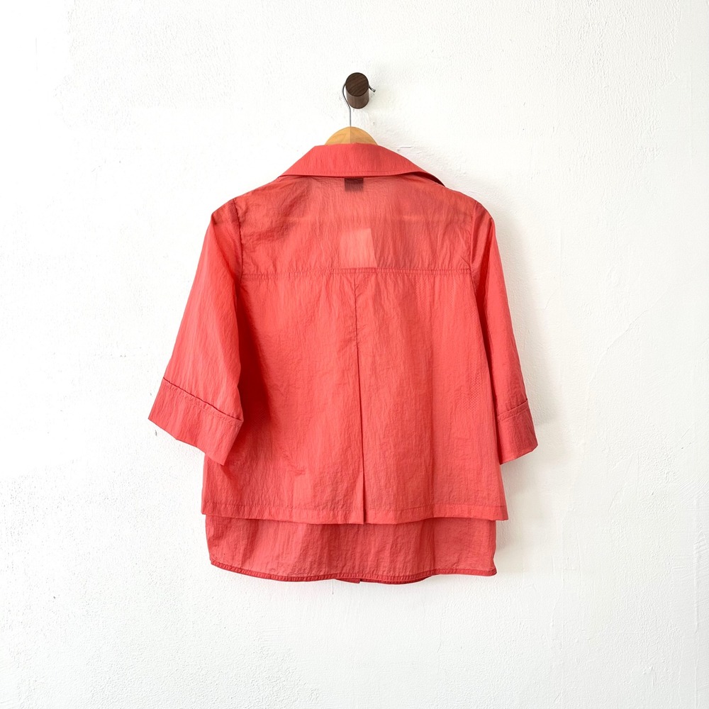 Ecole De Paris Jacket Womens Medium Coral Pink Lightweight Zip Up Pull NEW - Picture 3 of 6